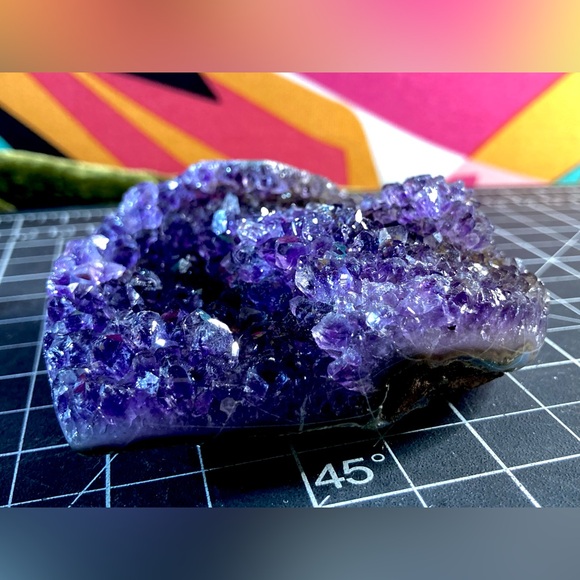 170G Heart Shaped Amethyst Cluster Gem Stone - Picture 7 of 14